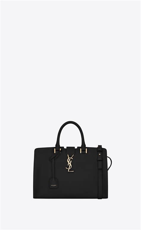 small cabas ysl bag in black leather